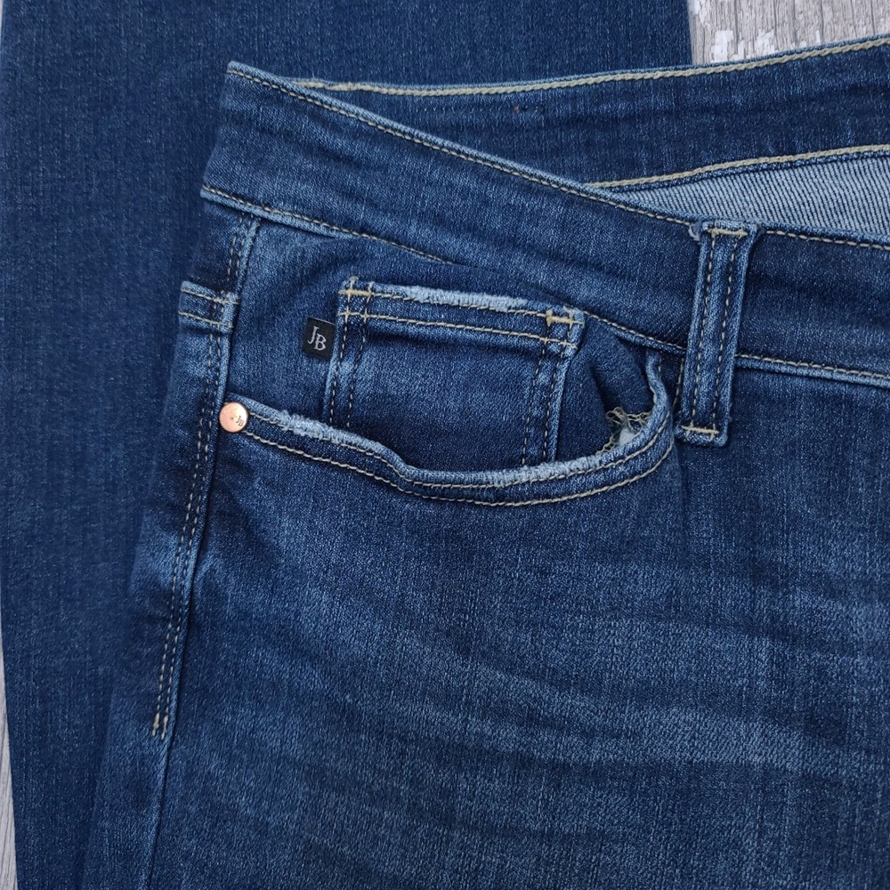 Judy Blue Bootcut Jeans Women Size 15 Blue Dark Wash Frayed Hem Western Cowgirl - Picture 5 of 8